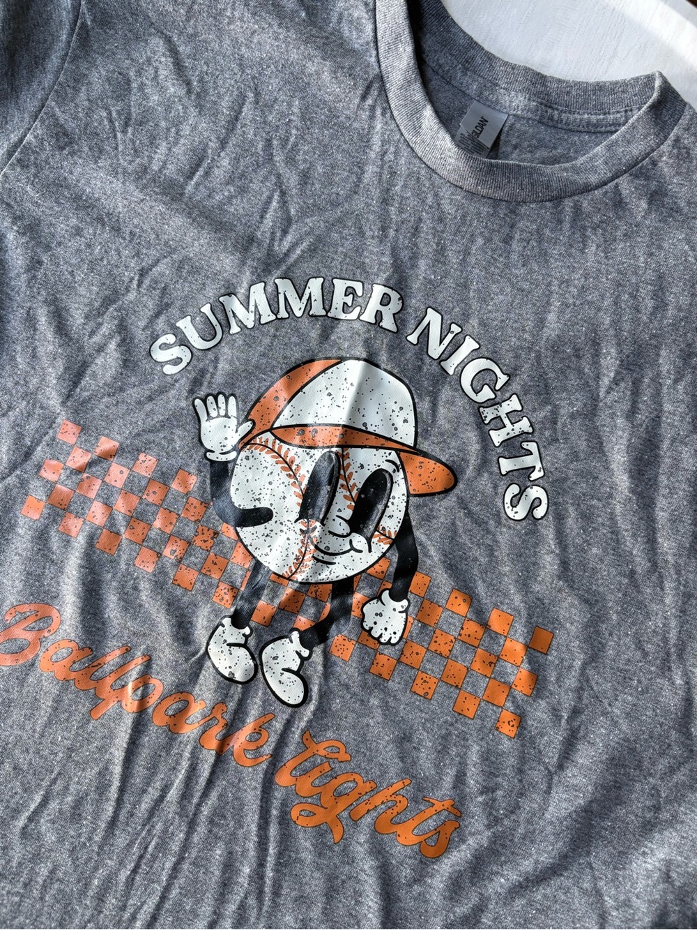 Women’s Gray 'Summer Nights' Graphic Swim Tee - Orange Accents